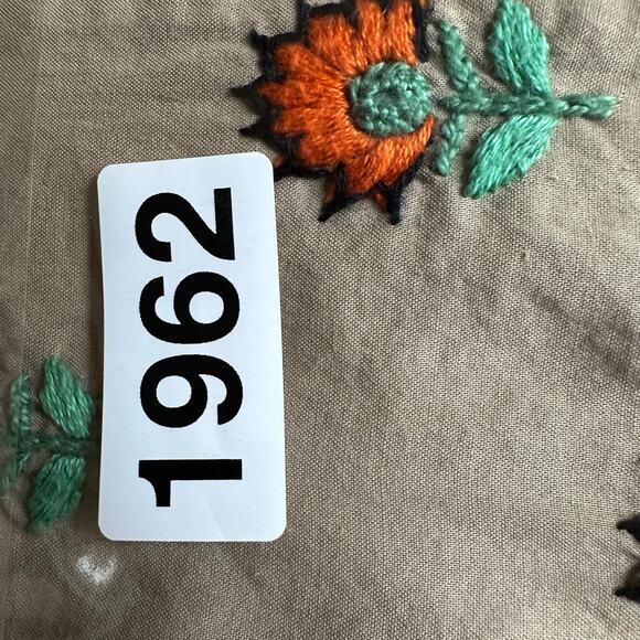 Generation Cottage Tunic Top Womens 8 Tan Embroidered Floral Smocked Modest Boho - Picture 16 of 16